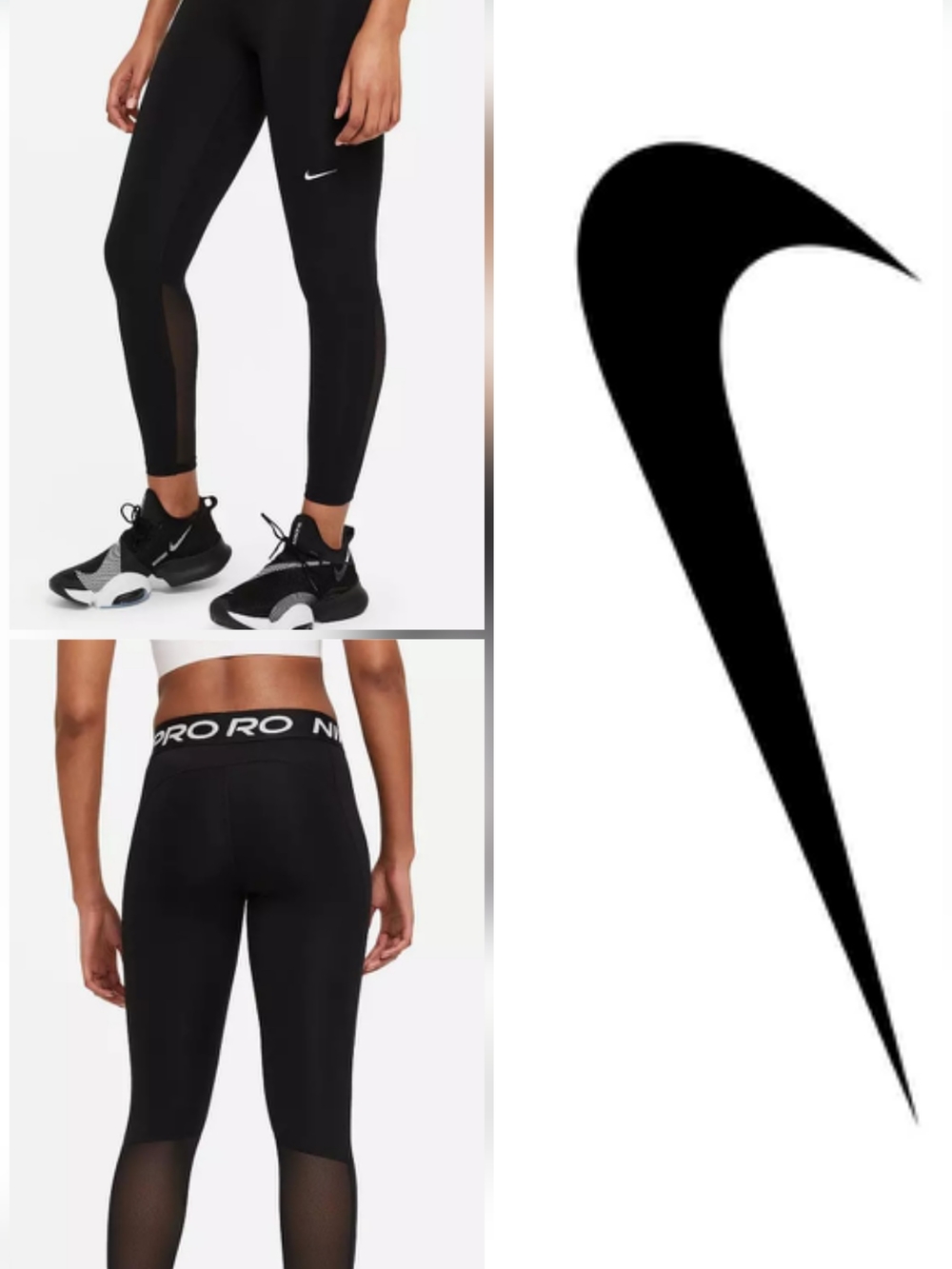 Nike Black Pro High-Waist Mesh Leggings